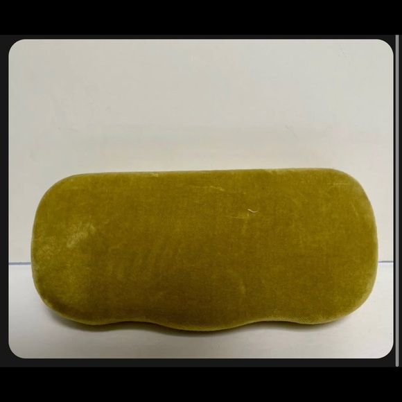 Gucci Authentic Velvet Hard Sunglass Eyeglass Case and Satin Pouch Yellow - Picture 3 of 3